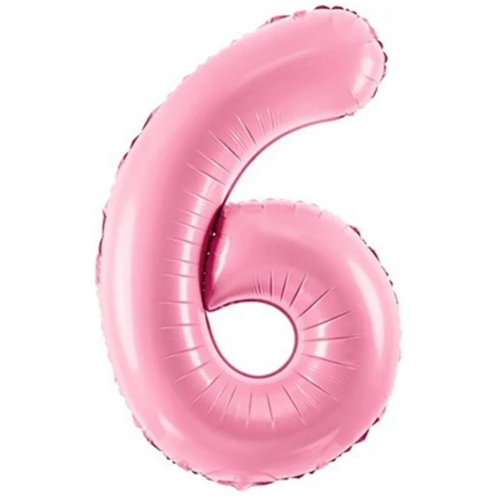 Balon folie cifra 6 Roz 86 cm