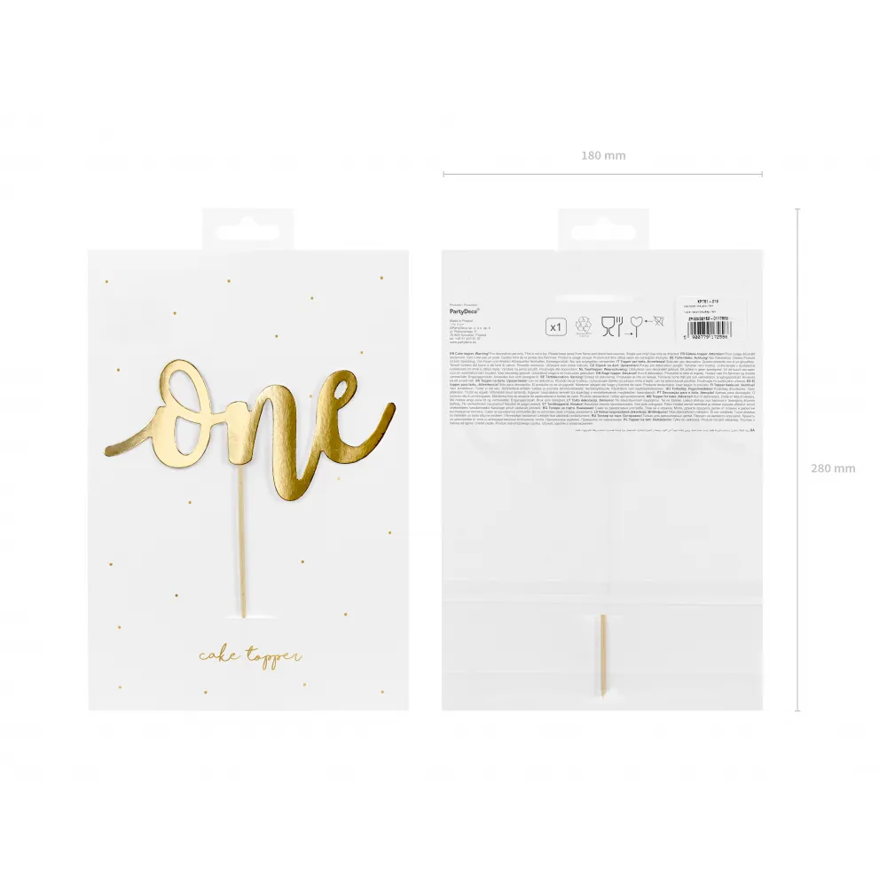 Decoratiune pentru Tort One Auriu 19cm