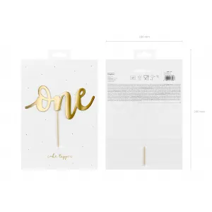 Decoratiune pentru Tort One Auriu 19cm