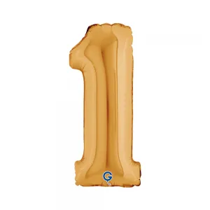 Balon Folie Cifra 1 Auriu 36cm