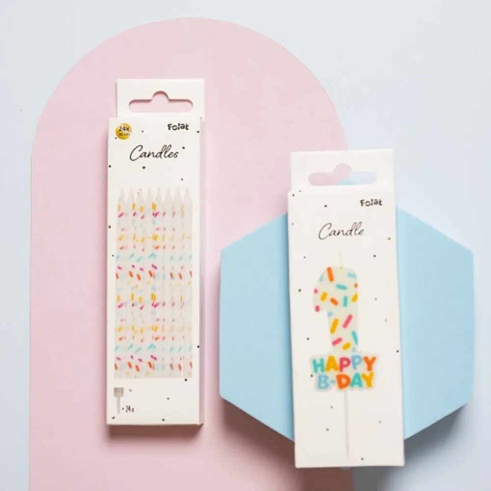Lumanare Tort Cifra 1 Cozy Sprinkles 7cm