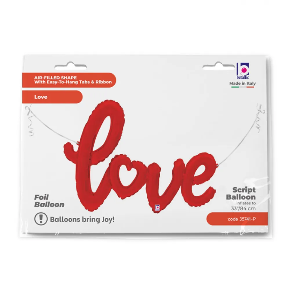 Balon Folie Script Love Rosu AER 84 cm Grabo