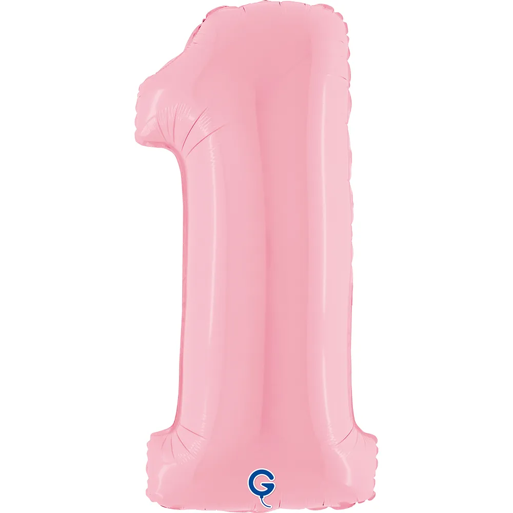Balon Folie Cifra 1 Pastel Pink 102cm