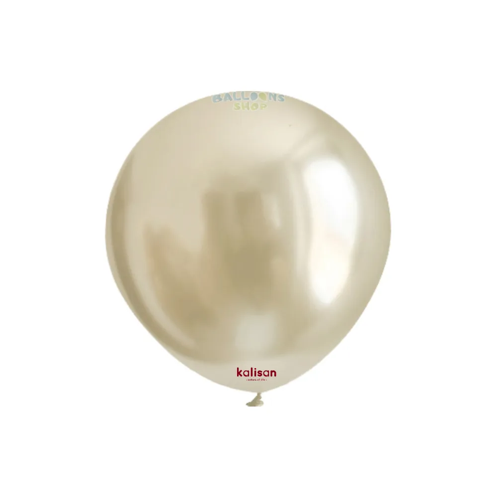 Baloane latex 13cm Mirror White Gold Kalisan 5011