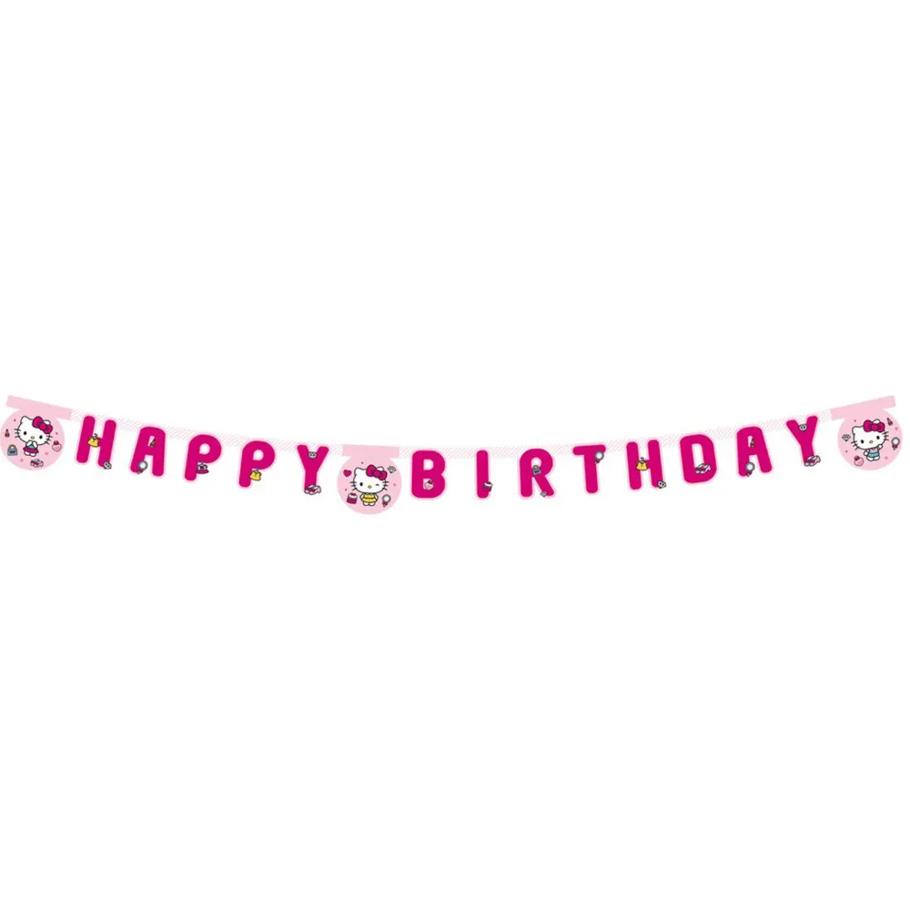 Banner Petrecere Happy Birthday Hello Kitty Fashion