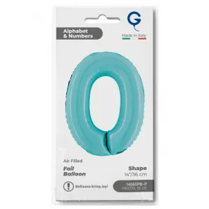 Balon Folie Cifra 0 Pastel Blue 36cm