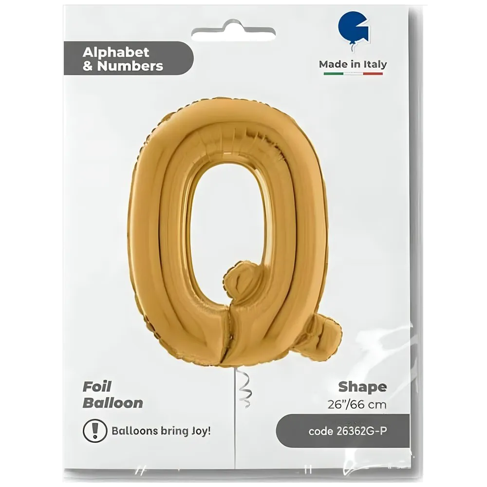 Balon Folie LITERA Q Auriu 66 cm Grabo