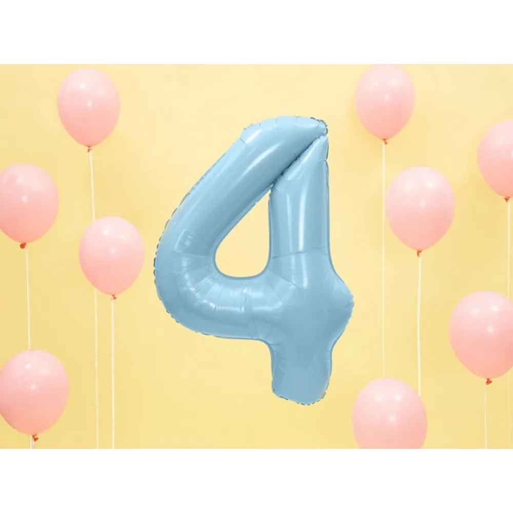 Balon folie cifra 4 Bleu 86 cm