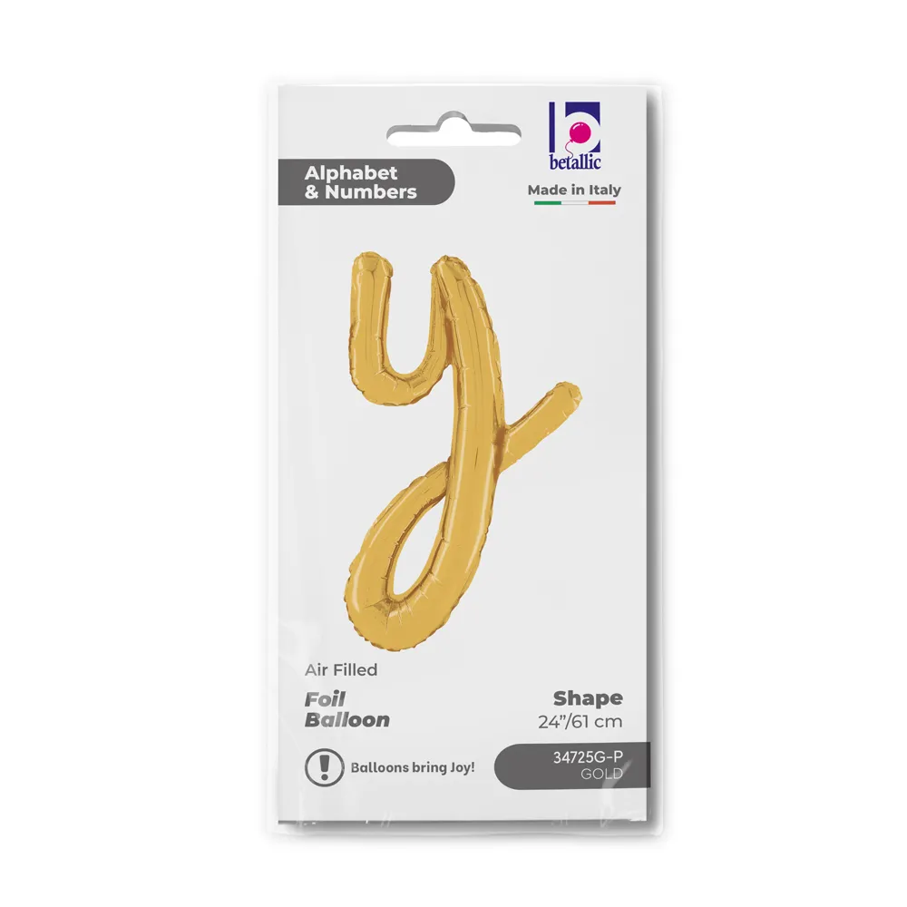 Balon Folie LITERA (AER) SCRIPT Y Auriu 61cm Grabo