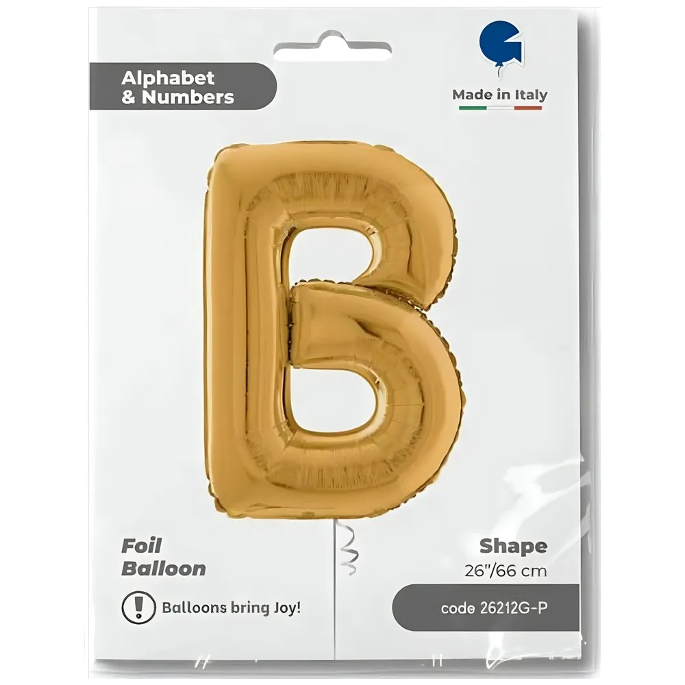 Balon Folie LITERA B Auriu 66 cm Grabo