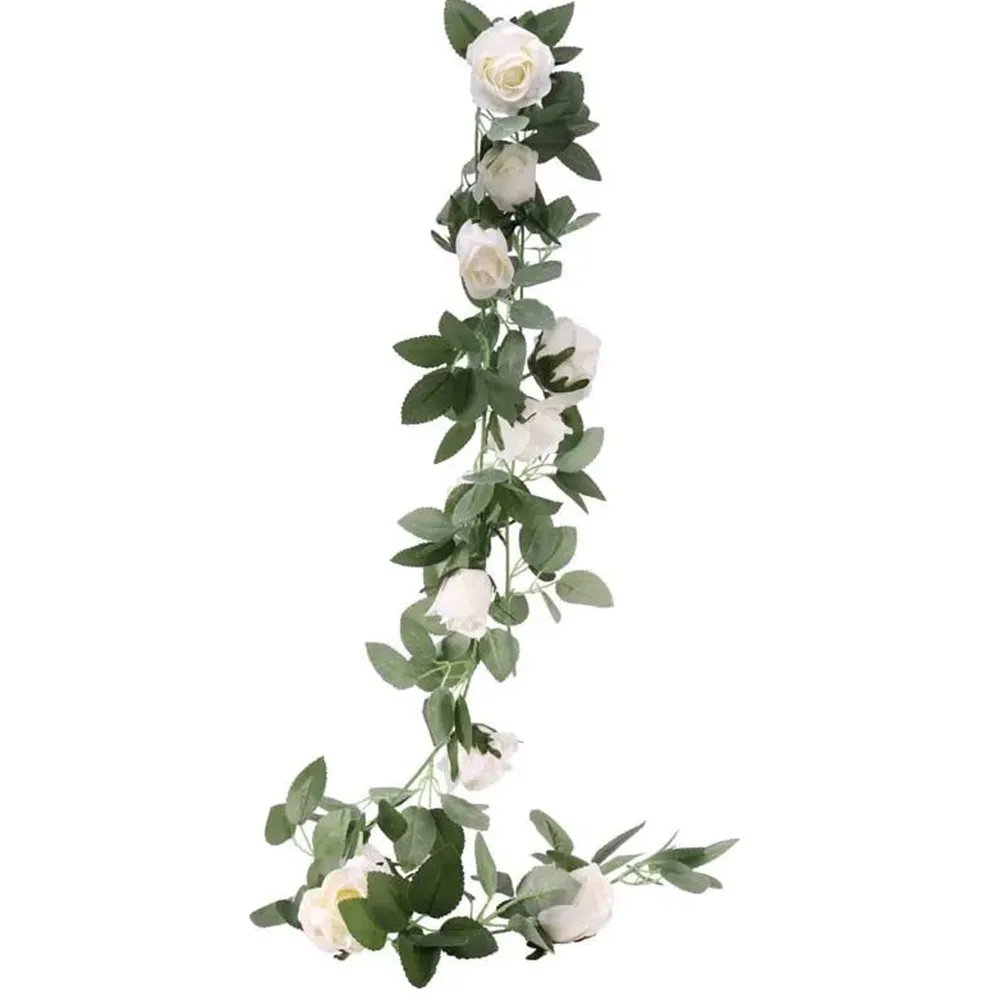 Ghirlanda trandafiri albi 175cm