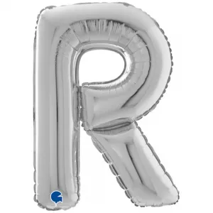 Balon Folie LITERA R Argintiu 66 cm Grabo