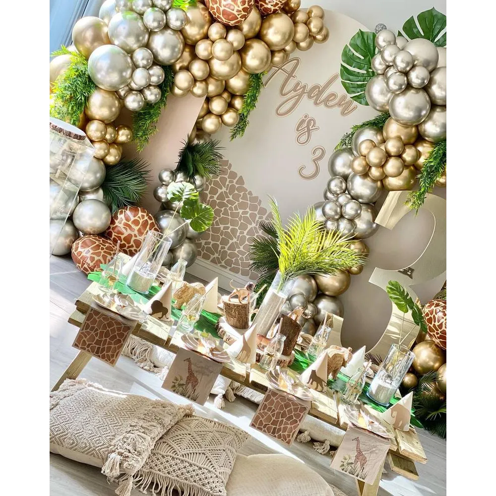 Balon Jumbo Latex 45cm White Gold Mirror 5011 Kalisan