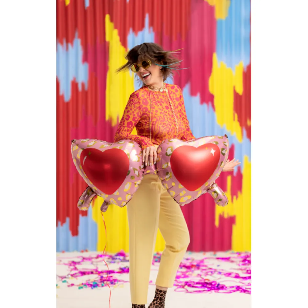 Balon Folie Figurina Ochelari de soare cu inimioare 115.5x52cm Party Deco