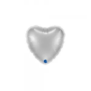 Balon Folie Inima Argintie 10cm Grabo