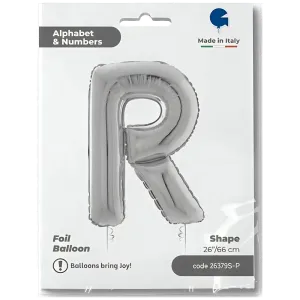 Balon Folie LITERA R Argintiu 66 cm Grabo