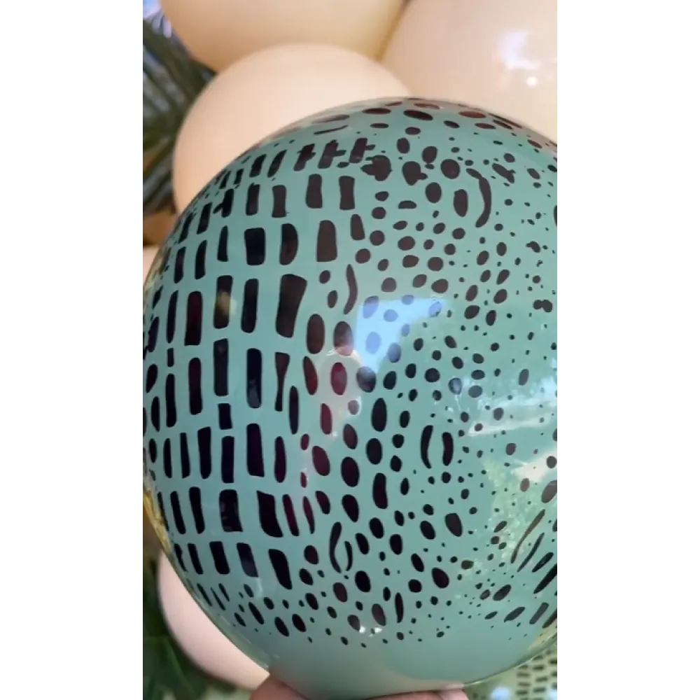 Baloane latex 30cm Safari Crocodile - Sage Print - Black