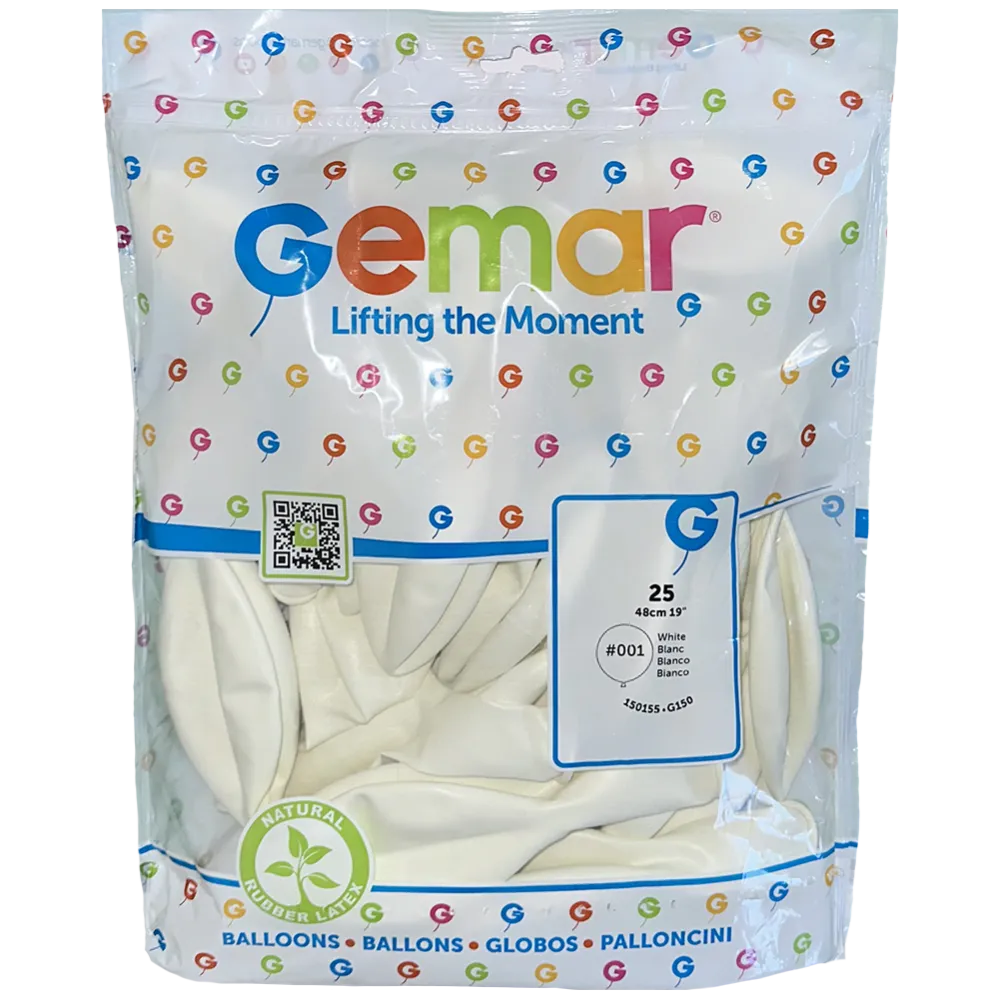 Balon Latex Mini Jumbo 48cm Standard Alb G19.01