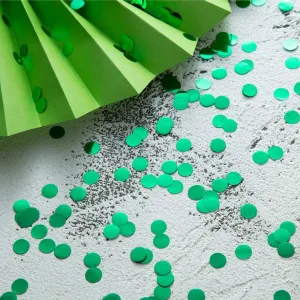Confetti Metalic Verde 1cm Rotund 100g