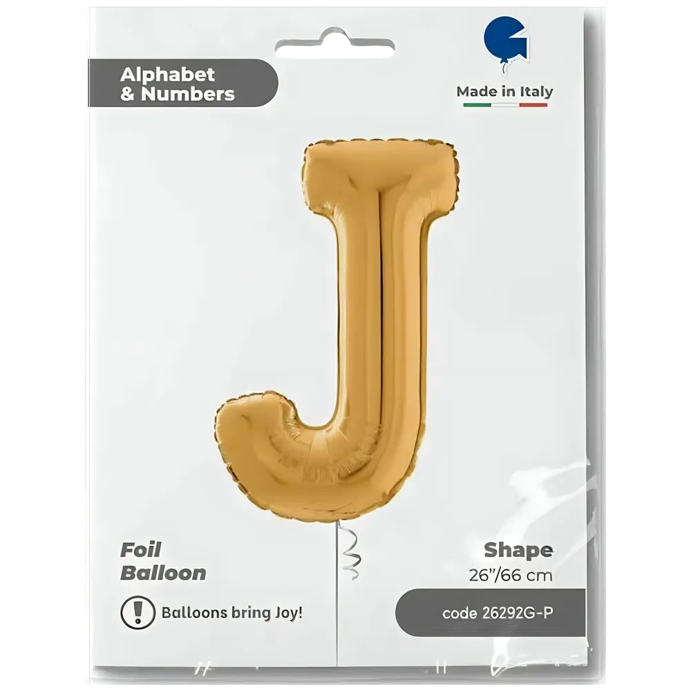 Balon Folie LITERA J Auriu 66 cm Grabo