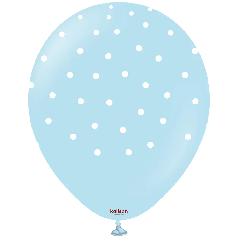 SET 25 Baloane Latex 30cm Macaron asortat cu buline albe
