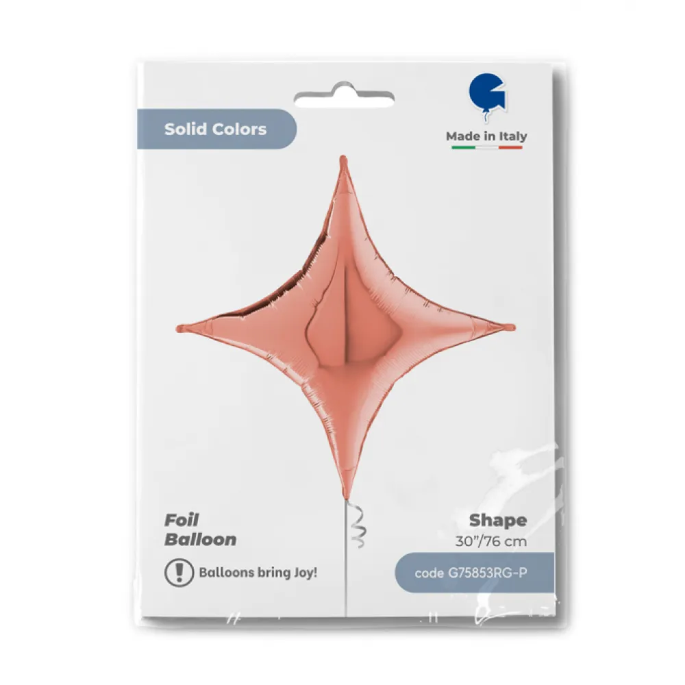 Balon Folie Stea Concava Rose Gold 76 cm Grabo