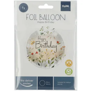 Balon Folie Happy Birthday Floral 45cm