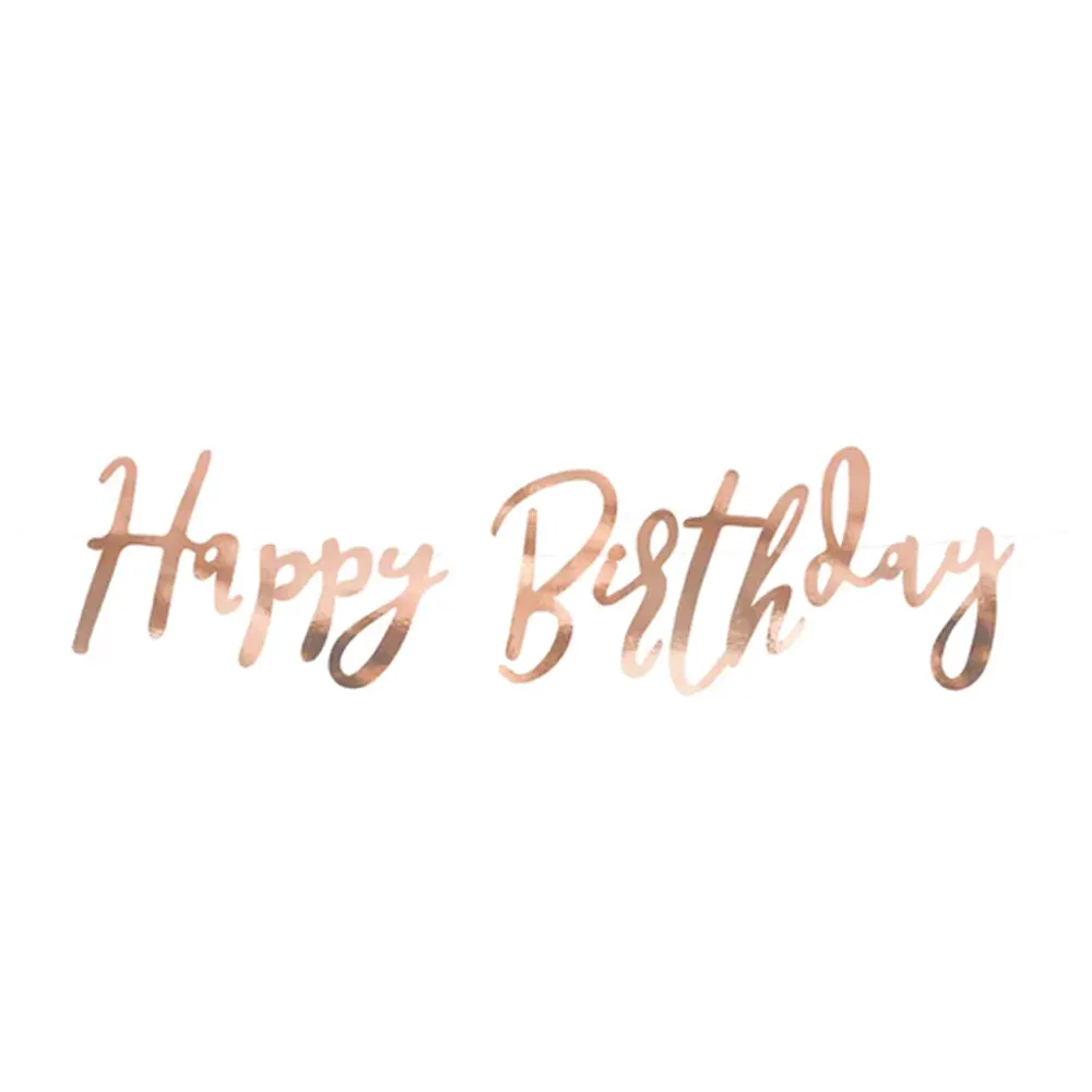 Banner Happy Birthday Rose Gold 16.5x62cm