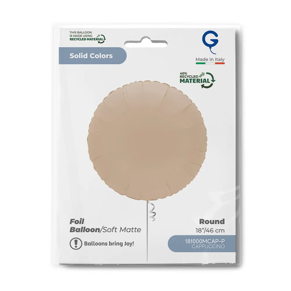 Balon Folie Rotund Mat Cappuccino 46cm