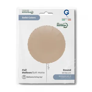 Balon Folie Rotund Mat Cappuccino 46cm