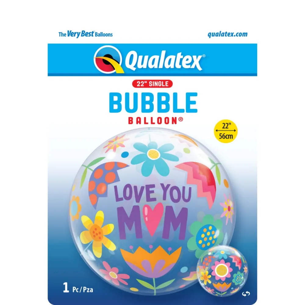 Deco Bubble I Love You Mom Inimioare 22inch - 55cm 24898 Qualatex