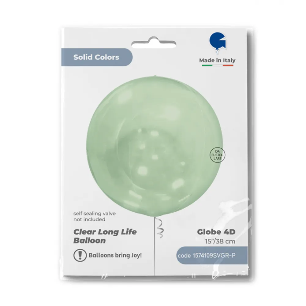 Balon Folie Sfera 4D Verde Transparent 38cm Grabo