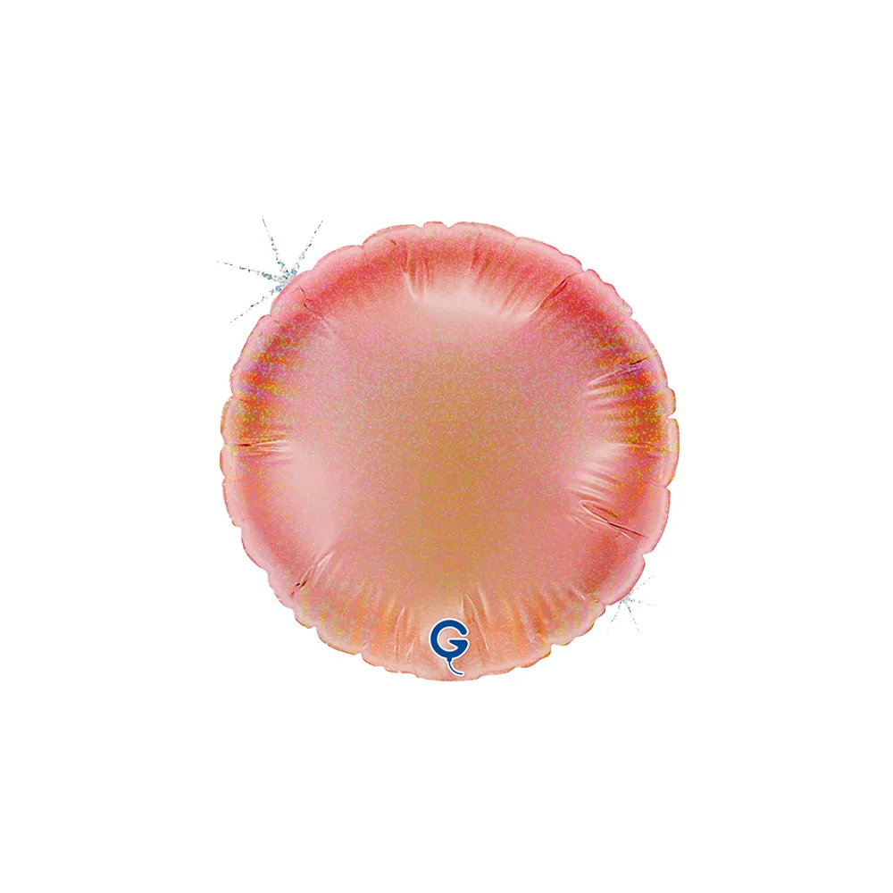 Balon Folie Rotund Rose Gold Holografic 10 cm Grabo