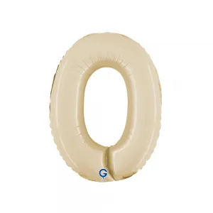 Balon Folie Cifra 0 Satin Cream 36cm