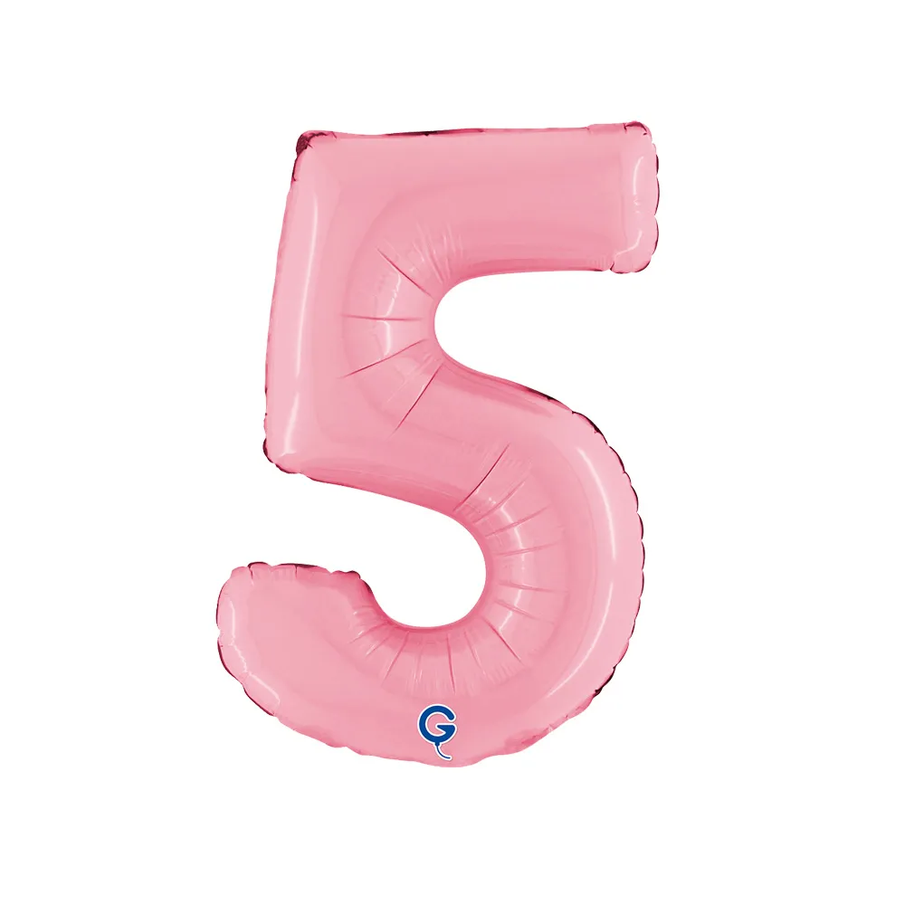 Balon Folie Cifra 5 Pastel Pink 36cm