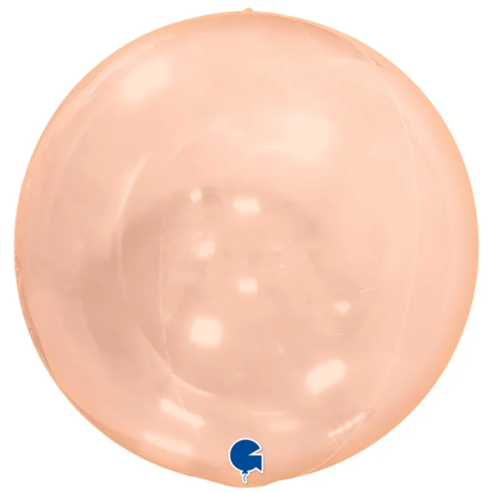 Balon Folie Sfera 4D Portocaliu Transparent 38 cm Grabo
