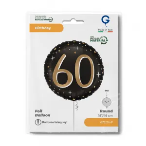 Balon Folie Rotund Aniversare 60 ani Auriu 46cm