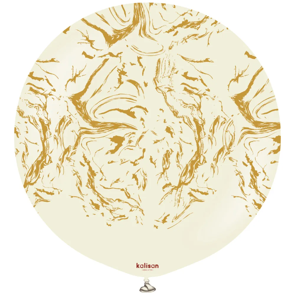 Balon latex jumbo 60cm Space Nebula - White Sand Print Gold Kalisan