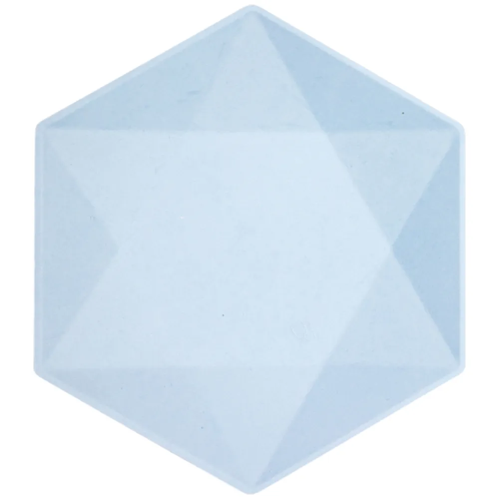 Set 6 Farfurii Hexagonale Bleu Decor Vert 26.1x22.6cm 9918236