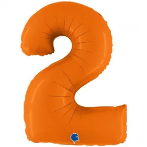 Balon Folie CIFRA 2 Portocaliu 102 cm Grabo