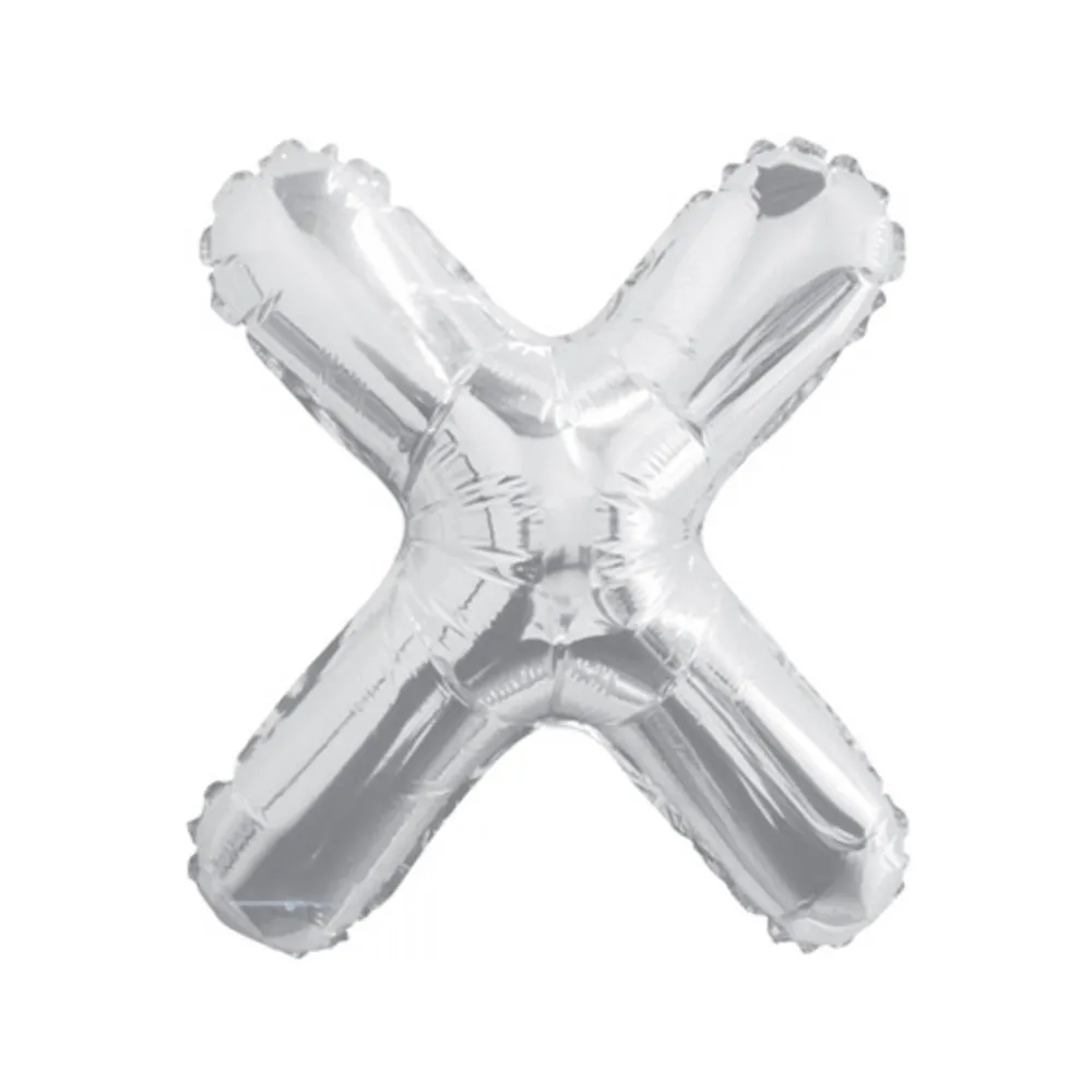 Balon folie 35cm Litera X ARGINTIU 34917-14