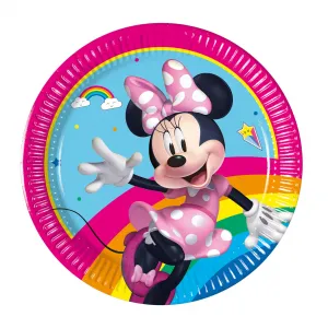 Set 8 Farfurii Petrecere 20cm Minnie Rainbow Makes Me Smile