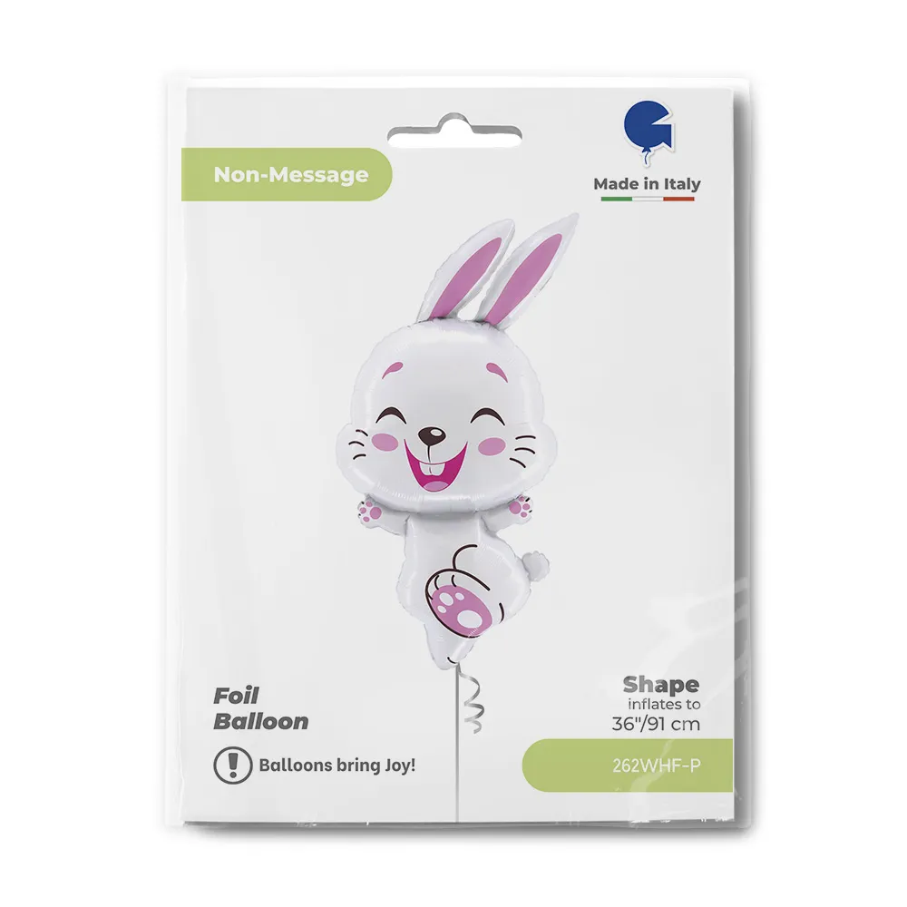 Balon Folie Figurina Iepuras Alb 91cm