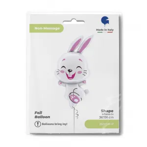 Balon Folie Figurina Iepuras Alb 91cm