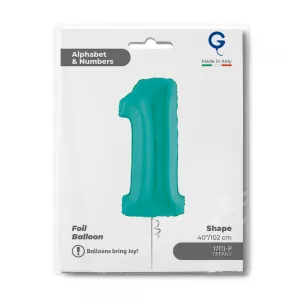 Balon Folie Cifra 1 Tiffany 102cm