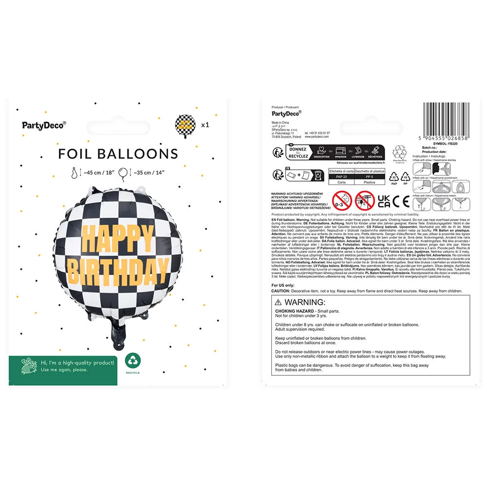 Balon Folie Happy Birthday Curse Masini 45cm