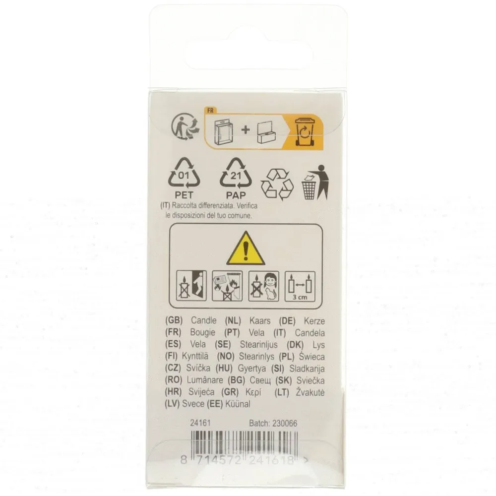 Lumanare Tort Cifra 1 Contur Argintiu 9cm