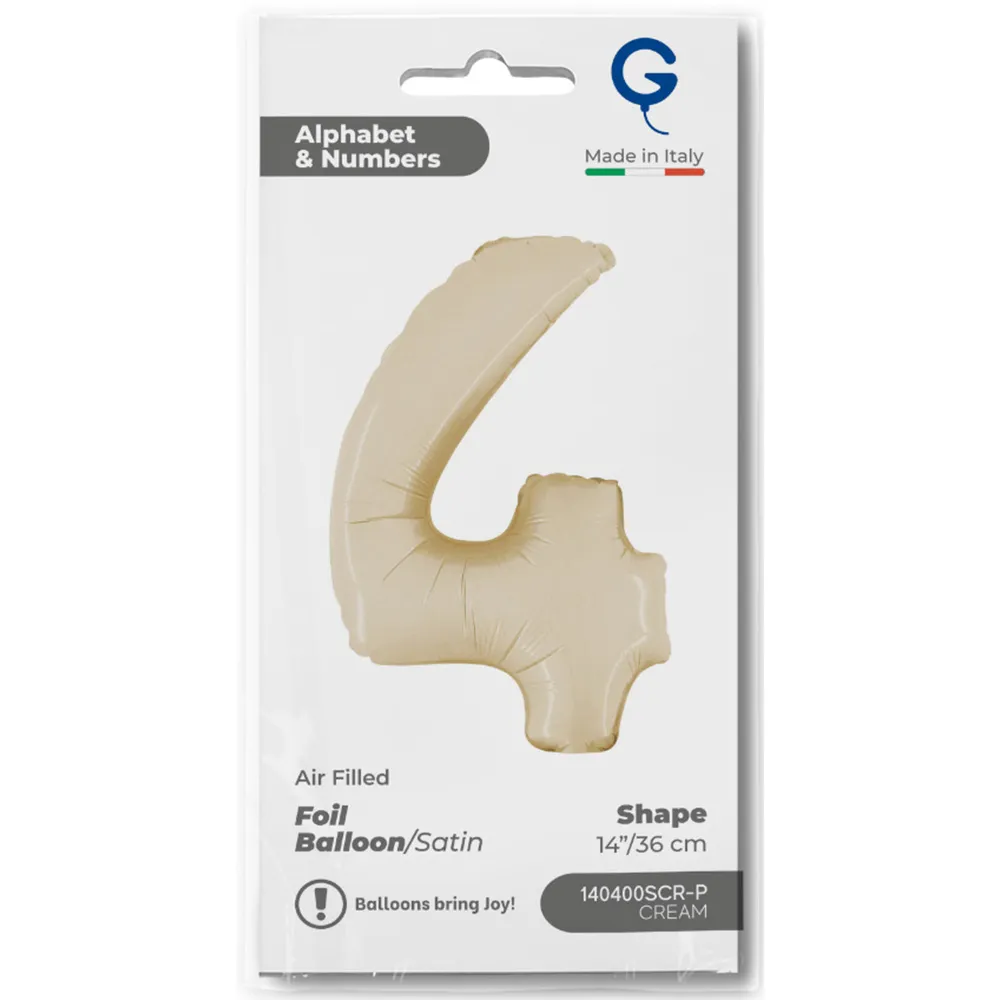 Balon Folie Cifra 4 Satin Cream 36cm