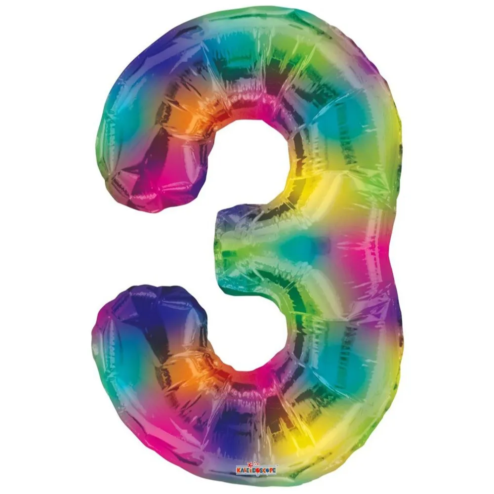 Balon folie cifra 3 Rainbow 16376-34