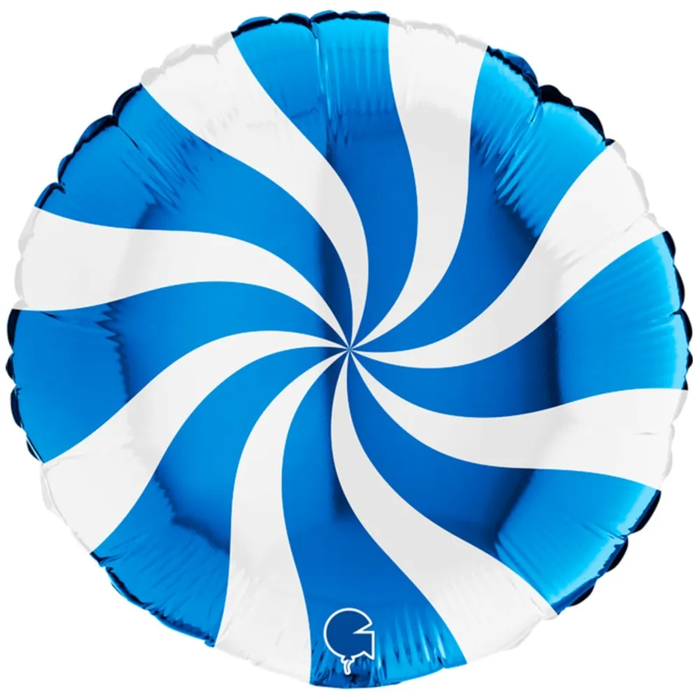Balon Folie Rotund Acadea Alb-Albastra 46cm Grabo